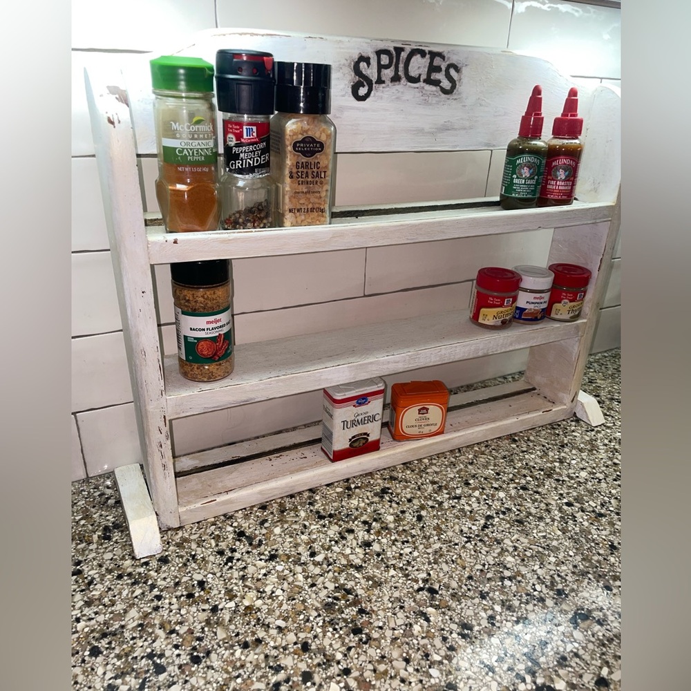 White Wooden Spice Rack